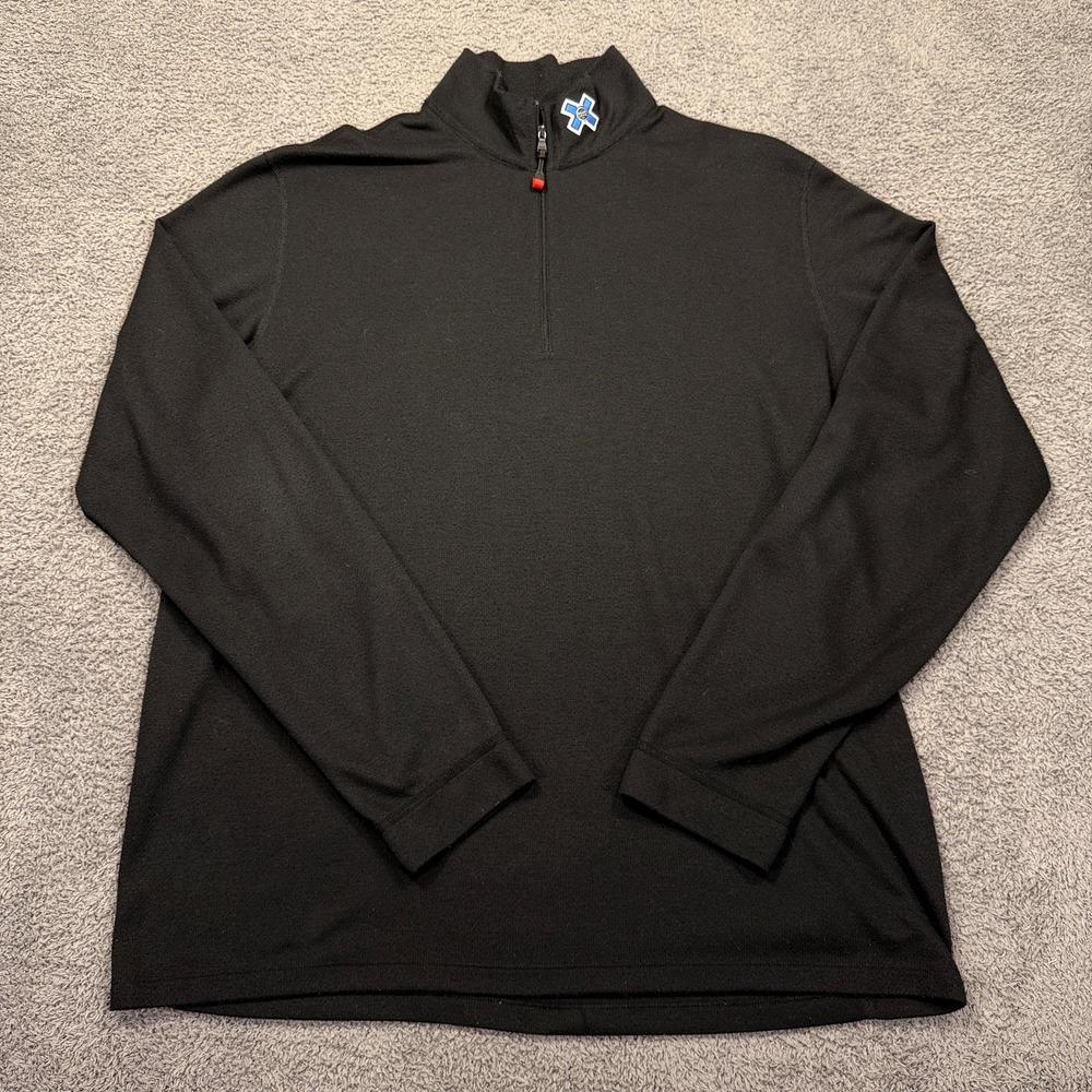 RLX Ralph Lauren X Games Sweater Mens Large Black Quarter Zip Ski Snowboard Base